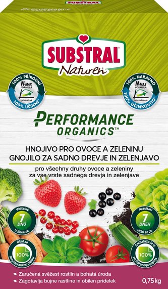 Substral granulovaný Performance Organics - ovoce a zelenina 750 g EVERGREEN
