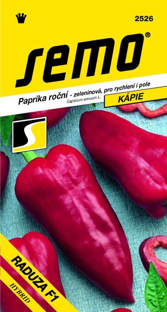 Paprika zel. sladká F1 - Raduza F1 rychl,pole pravá kápie 15s