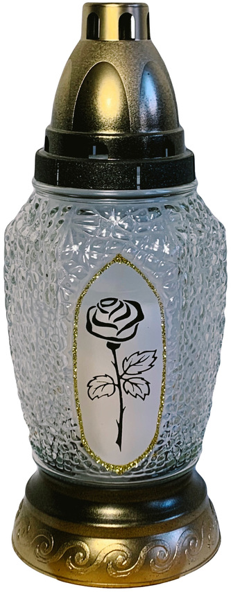 Svíčka sklo lampa L-320 - 85 g mix růže/křížek