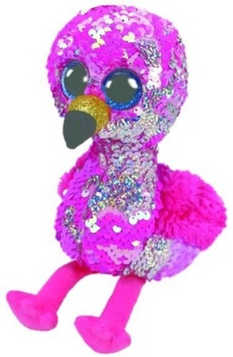 TY Beanie Boos flitrový PINKY - plameňák 24 cm