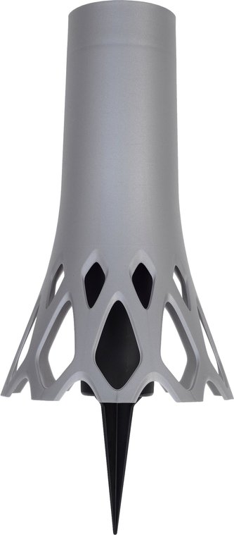 Váza hřbitovní Roseta stříbrná - se zápichem 1l