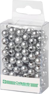 Dekorační perly - 8 mm (144 ks) stříbrné