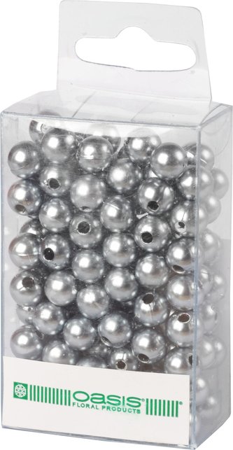 Dekorační perly - 8 mm (144 ks) stříbrné