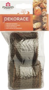 Jutová stuha Rosteto 4 cm x 3 m - hnědá (2 ks)