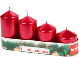 Svíčka adventní schody 50x60/75/90/105 mm - metalická bordó (4ks)