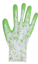 Zahradní rukavice s latexovou vrstvou Green flowers L