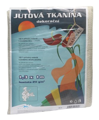 Jutová tkanina - 1,3 x 1 m bílá