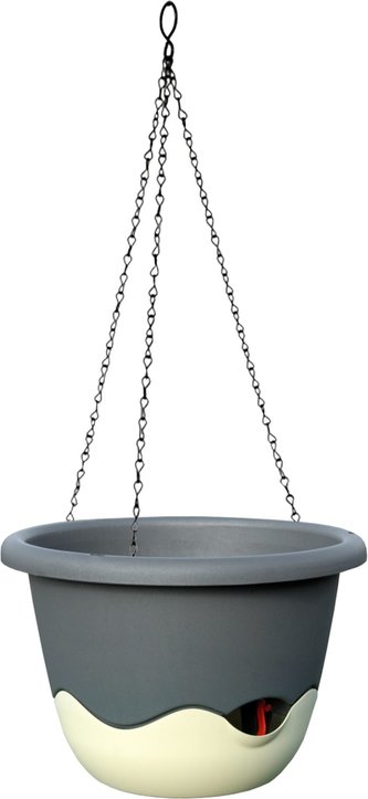 Květináč Mareta závěsný - antracit tmavý + slon.kost tmavá 25 cm