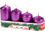 Svíčka adventní schody 50x60/75/90/105 mm - metalická fialová (4ks)