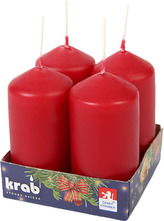 Svíčka adventní válec 40x80 mm - bordó (4ks)