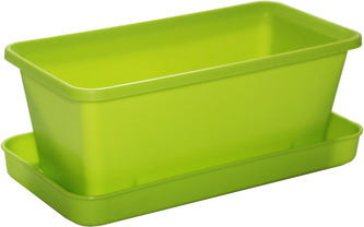 Truhlík malý s miskou - hráškově zelený 20 cm