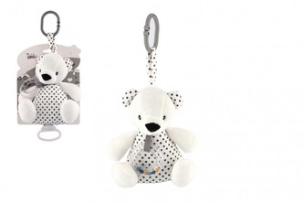 Medvěd hrací strojek plyš bílý