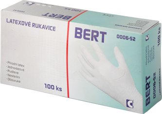 Rukavice latexové Bert - v krabičce (100 ks) vel. 9