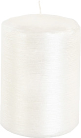 Svíčka válec Kontury drátkovaný motiv 70x100 mm - metalická bílá