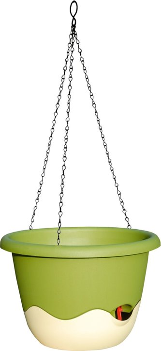 Květináč Mareta závěsný - zelená světlá + slon.kost tmavá 25 cm