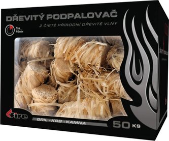 Podpalovač z dřevité vlny 58 mm - 50 ks