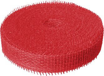 Jutová stuha 4 cm x 25 m - červená