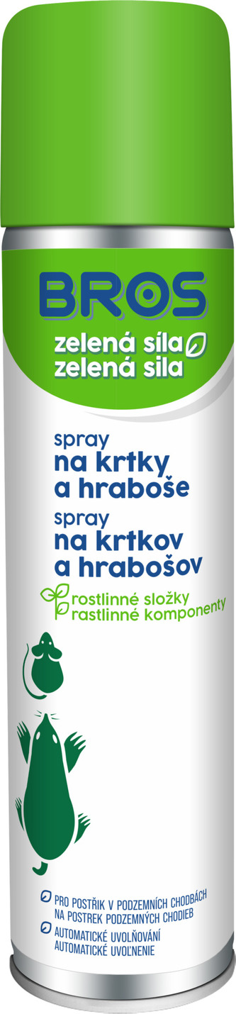 Bros - Zelená síla sprej proti krtkům a hrabošům 400 ml Bros - Zelená síla sprej proti krtkům a hrabošům 400 ml