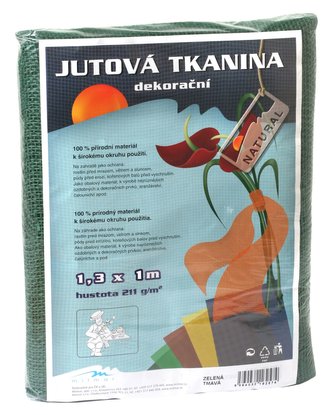 Jutová tkanina - 1,3 x 1 m tmavě zelená
