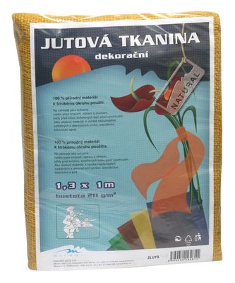 Jutová tkanina - 1,3 x 1 m žlutá