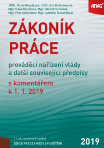 Zákoník práce, prováděcí nařízení vlády a další související předpisy s komentářem 2019