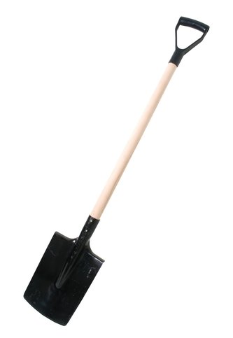 Rýč obdelník černý - s násadou, umělá ručka