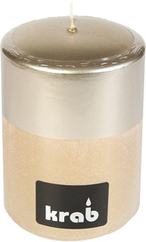 Svíčka válec Stripe 70x100 mm - metalická capuccino