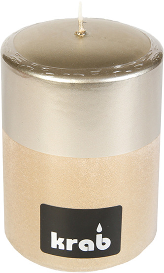 Svíčka válec Stripe 70x100 mm - metalická capuccino