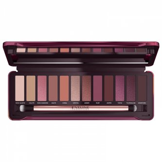 Eveline - Ruby glamour oční stíny paleta 12 odstínů 12 g