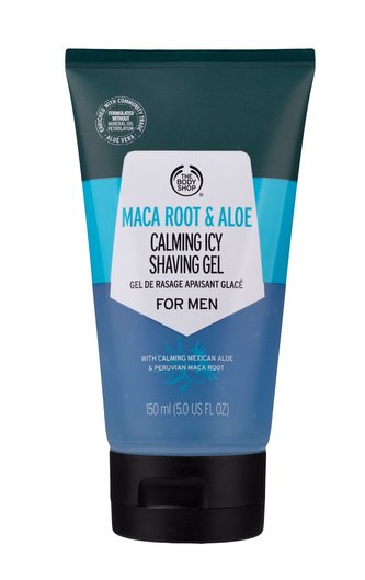 The Body Shop Maca Root & Aloe Gel na holení Calming Icy Shaving Gel 150 ml pro muže