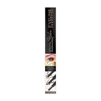 Eveline - Brow styler 3v1 multifunction 01 medium brown (tužka na obočí)