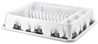 Odkapávač na nádobí s podnosem dekor "Kameny"