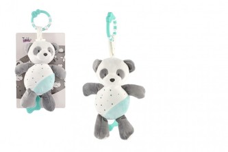 Medvěd plyš závěs na postýlku zelený