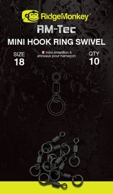 RIDGEMONKEY: Obratlík RM-Tec Mini Hook Ring Swivel 10ks