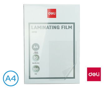 Laminovací fólie A4/80 mic, antistatická DELI E3816, 100ks