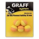 Graff: Zig-RigPlovoucí kulička 10mm Žluto-oranžová 5ks