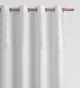 Dekorační vzorovaný závěs s kruhy BELISA bílá 140x250 cm (cena za 1 kus) MyBestHome