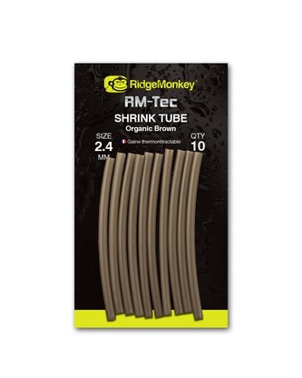RIDGEMONKEY: Smršťovací hadička RM-Tec Shrink Tube 2,4mm Organic Brown 10ks