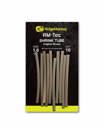 RIDGEMONKEY: Smršťovací hadička RM-Tec Shrink Tube 1,6mm Organic Brown 10ks