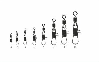 Karabinka s obratlíkem Rolling Swivel, vel. 14, 7 kg, 10ks/bal