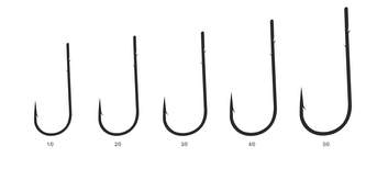 Háček Round Worm s očkem, black nickel, vel. 3/0, 10 ks/bal