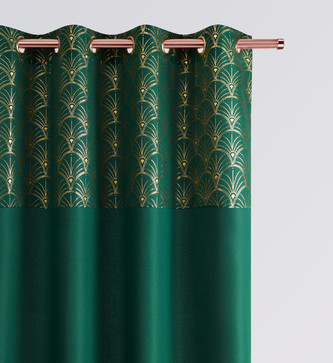 Dekorační vzorovaný závěs s kruhy BELISA zelená 140x250 cm (cena za 1 kus) MyBestHome