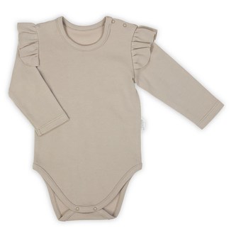 Kojenecké body s dlouhým rukávem Nicol Ella béžové - velikost 86 (12-18m)