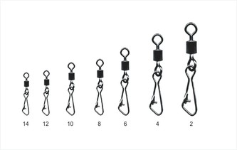 Karabinka s obratlíkem Rolling Swivel, vel. 6, 20 kg, 10ks/bal