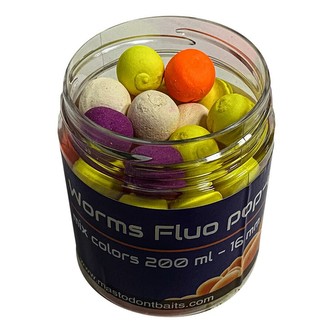 Fluo Pop-Up Boilies Worms 16mm 200ml