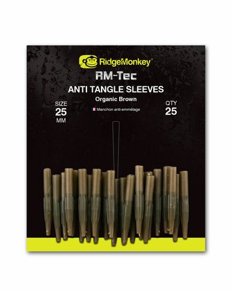 RIDGEMONKEY: Převlek RM-Tec Anti Tangle Sleeves 25mm Hnědý 25ks