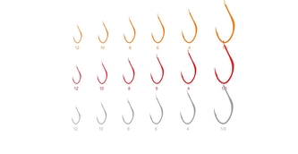 Háčky Aji Dosuki, vel. 6, červená, 10 ks/bal