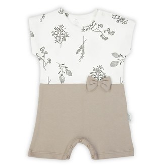 Kojenecký letní bavlněný overal Nicol Ella béžový - velikost 68 (4-6m)
