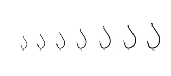 Háček Idumezina s očkem, velikost 4, black nickel, 10 ks/bal