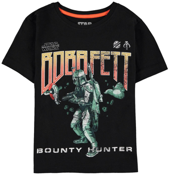 Dětské tričko Star Wars|Hvězdné války: Boba Fett Bounty Hunter (158-164 cm) černá bavlna